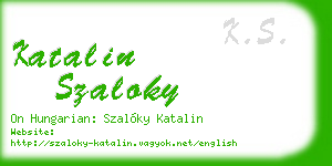 katalin szaloky business card